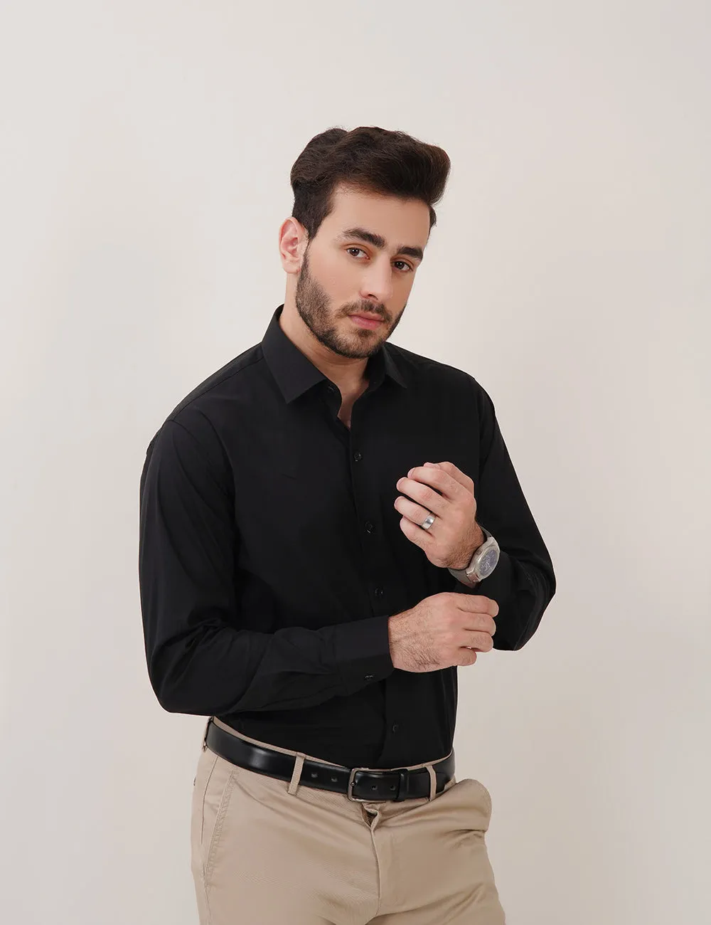 Classic Black Dress Shirt for Men