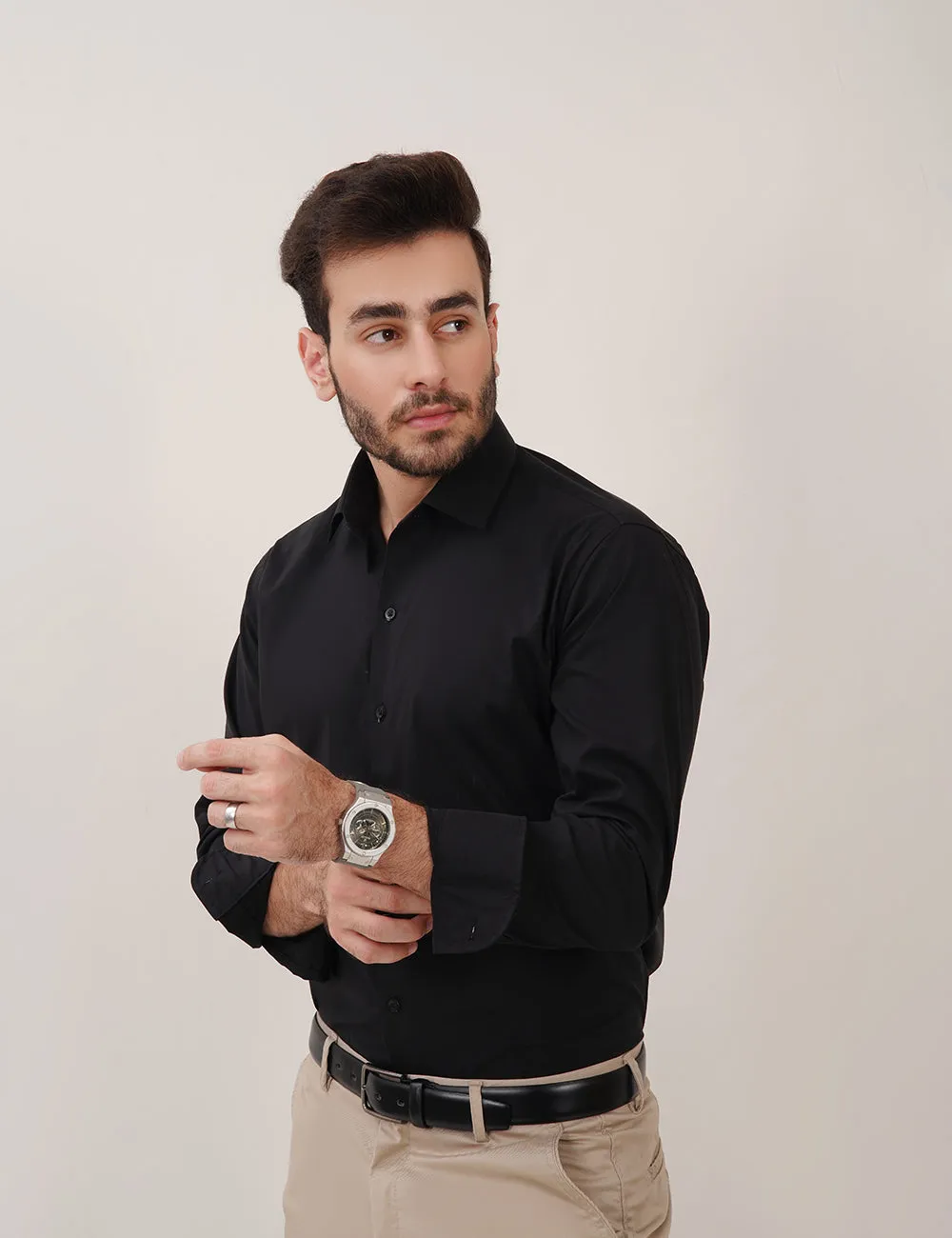 Classic Black Dress Shirt for Men