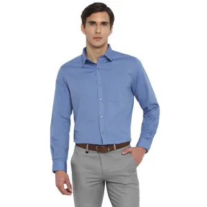 Cotton Sky Blue Regular Fit Shirts