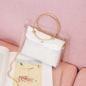 Darianrojas Design Luxury Handbag Women Transparent Bucket Bag Clear PVC Jelly Small Shoulder Bag Female Chain Crossbody Messenger Bags