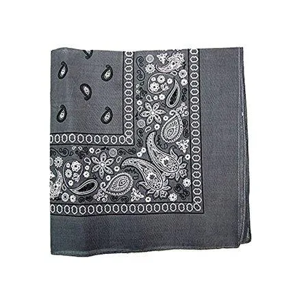 Dark Gray Bandana 100% Cotton