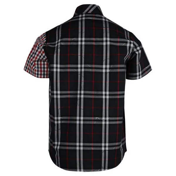 DUAL-PATTERN MULTICOLOR SHORT SLEEVE CHECK SHIRT FOR BOYS