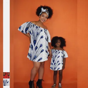 Fashion Kids African Clothes 2020 News Shoulder Off Girl Mother and Daughter Dashiki Family Clothing African Dresses for Women