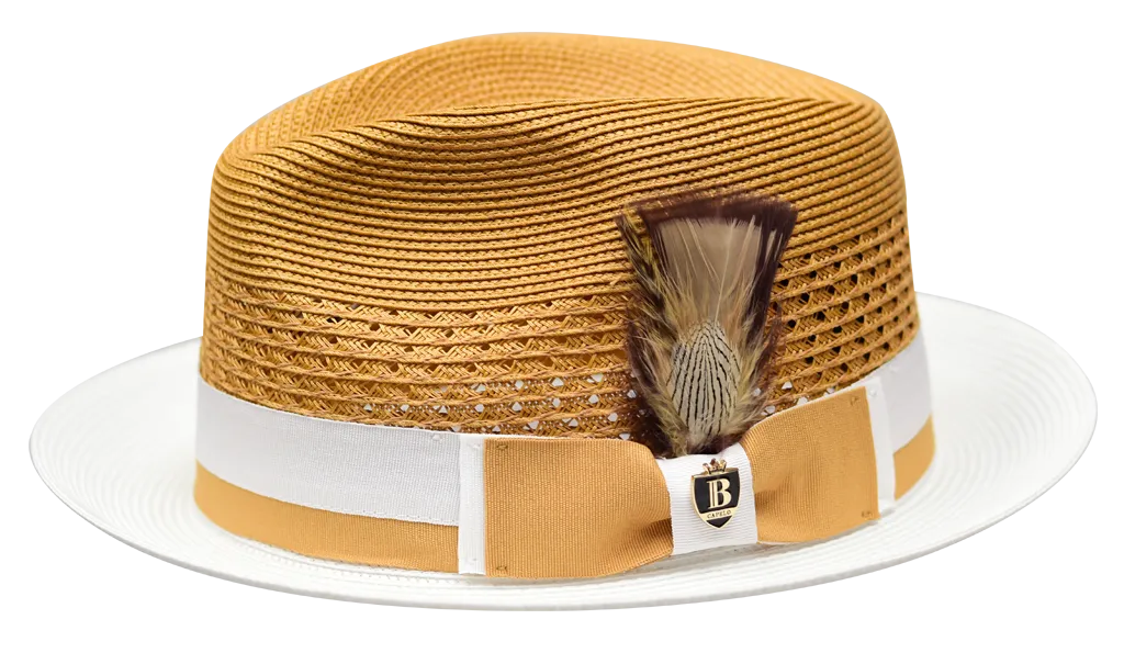 Franco | Two Tone Natural Straw Fedora