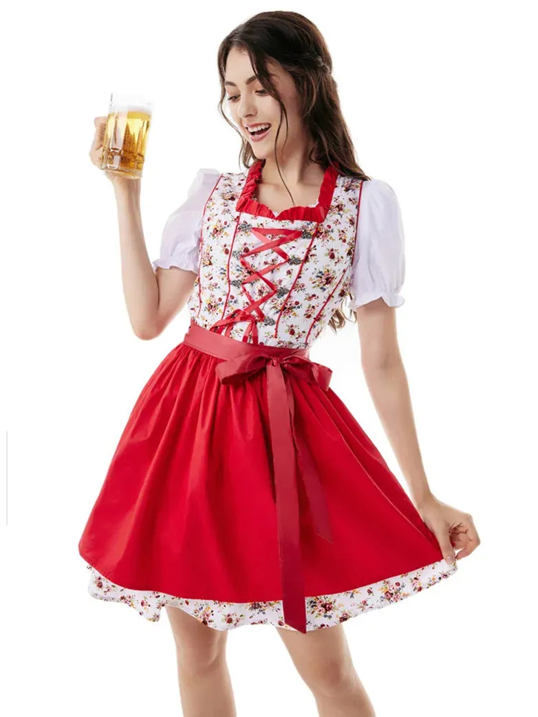 German Bavarian Oktoberfest Costumes Tops Cotton Dress Apron