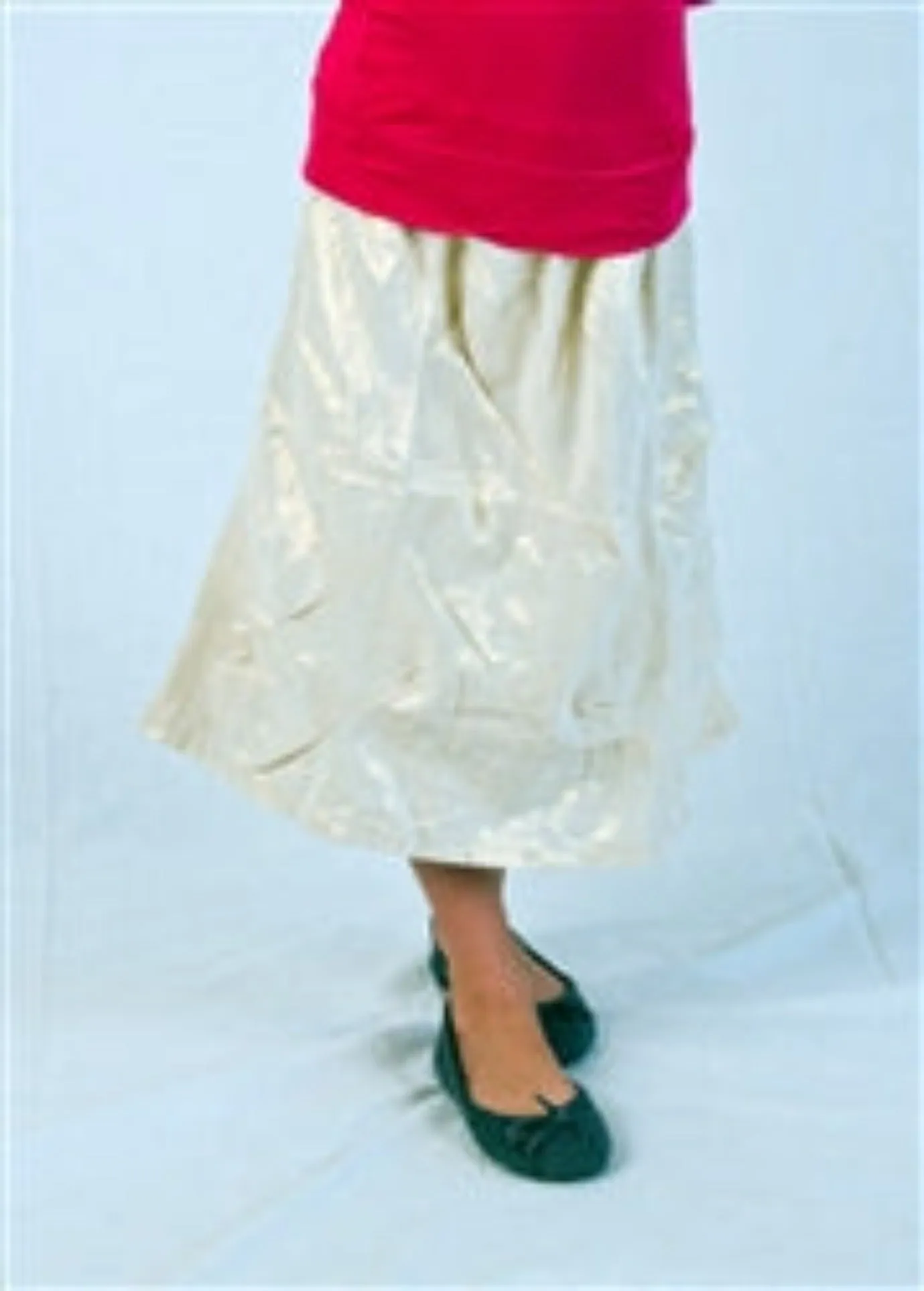 Girls Long Pinched Skirt - 3 Color Choices