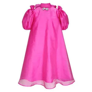 GIRLS MAGENTA A-LINE DRESS