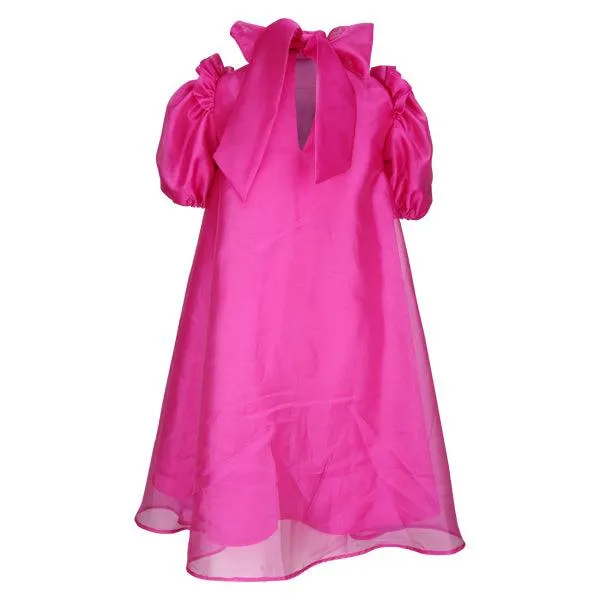 GIRLS MAGENTA A-LINE DRESS