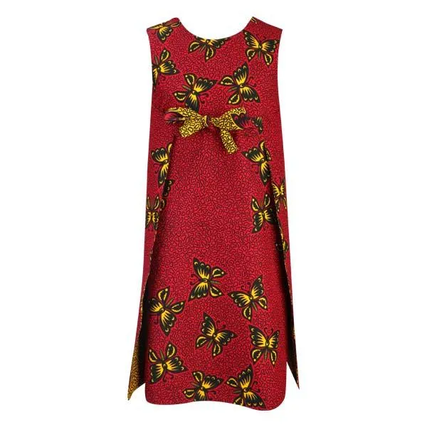 GIRLS MULTICOLOR ANKARA BUTTERFLY DRESS