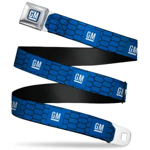 GM Bug Logo Honeycomb Grill Seatbelt Belt - Blue & Black Webbing