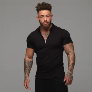 Great Muscle guys - Man Fashion Polo Shirt - Casual Fashion Plain Color Short Sleeve High Quality Slim Polo Shirt TM8)(1U8)(TM7)(1U101)(1U100