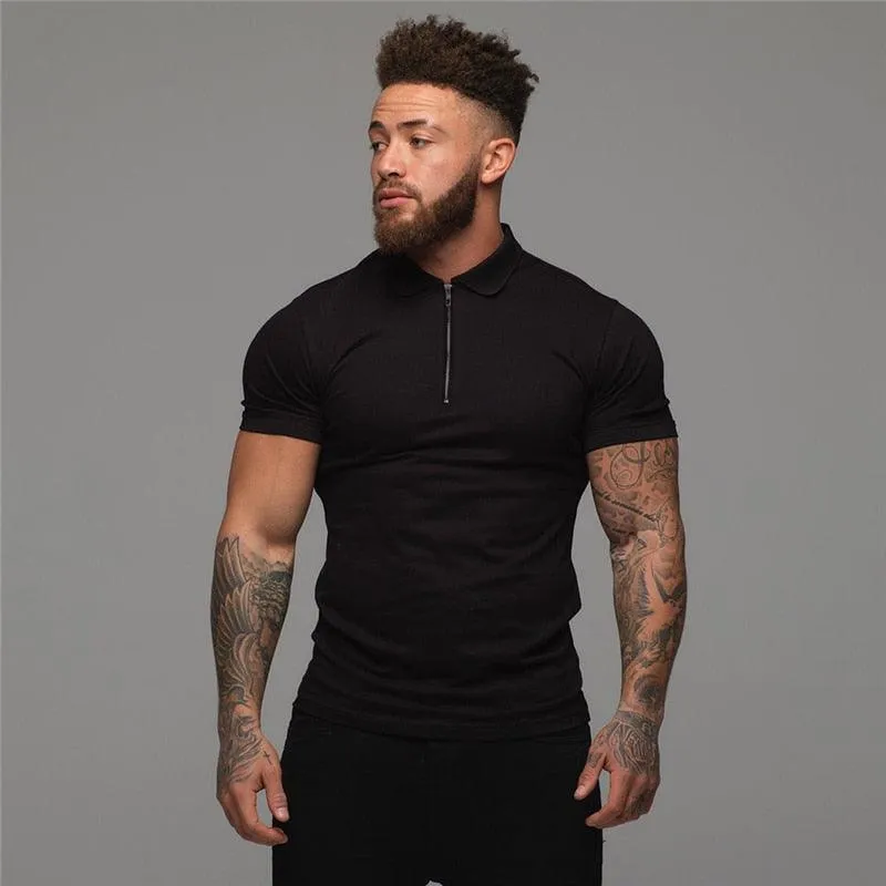 Great Muscle guys - Man Fashion Polo Shirt - Casual Fashion Plain Color Short Sleeve High Quality Slim Polo Shirt TM8)(1U8)(TM7)(1U101)(1U100