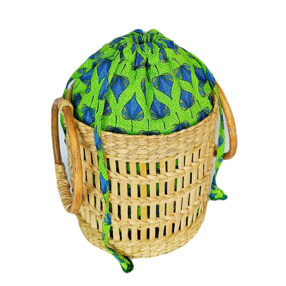 IMARS Stylish Handbag Green For Women & Girls (Basket Bag) Made With Wood