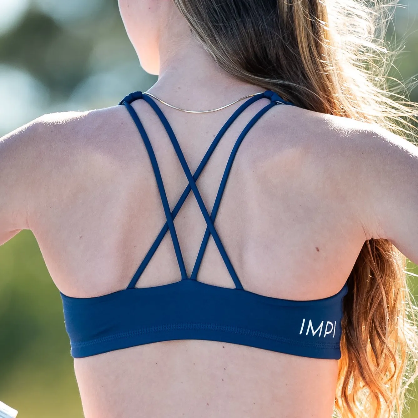 IMPI Strappy Girls Crop Top - Navy