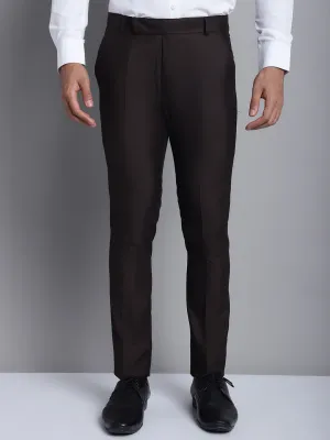 Jashvi Men's Coffee Tapered Fit Formal Trousers