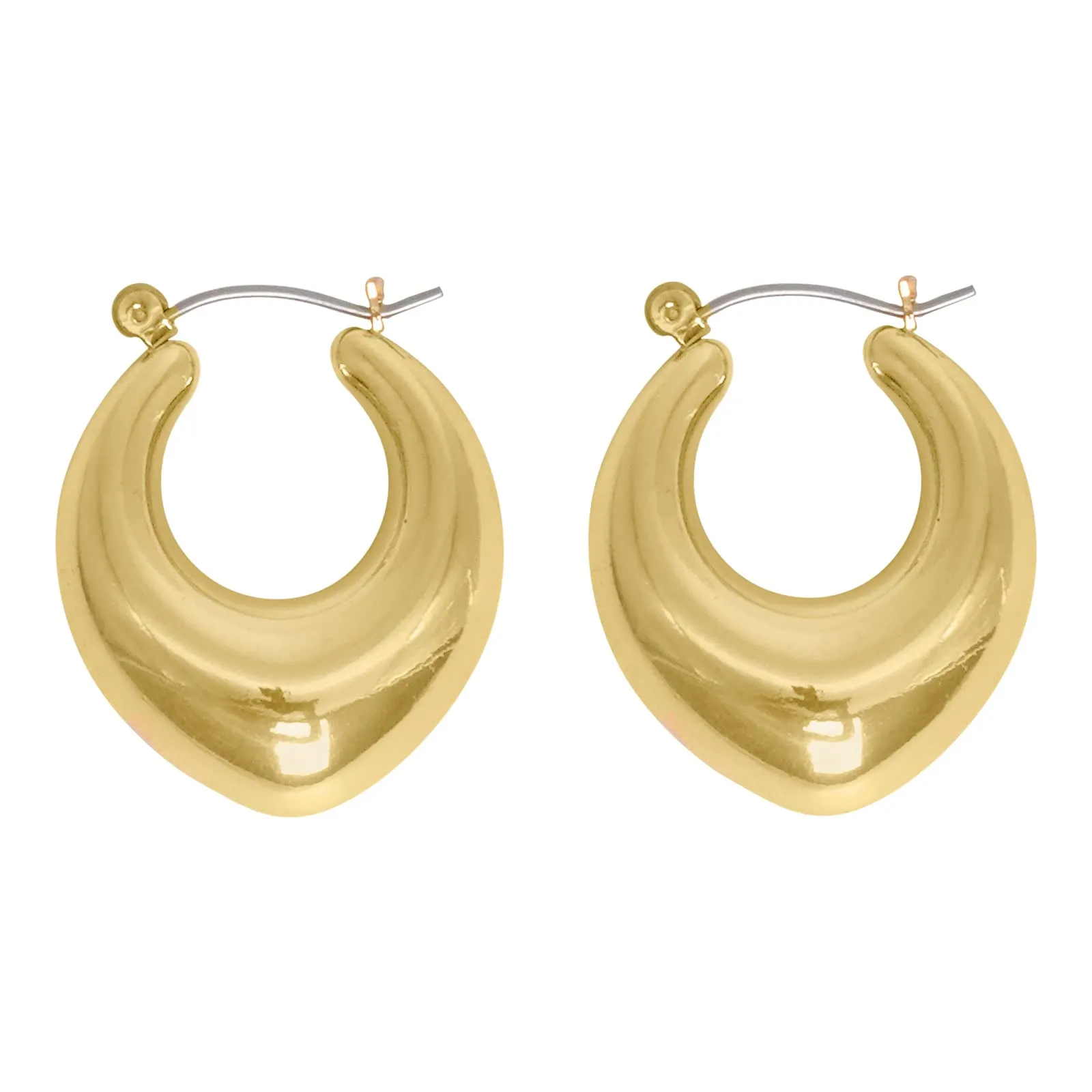 Joker & Witch Minimal Drop Shaped Gold Hoops for Women