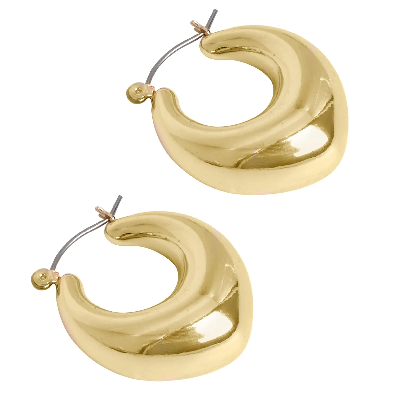 Joker & Witch Minimal Drop Shaped Gold Hoops for Women