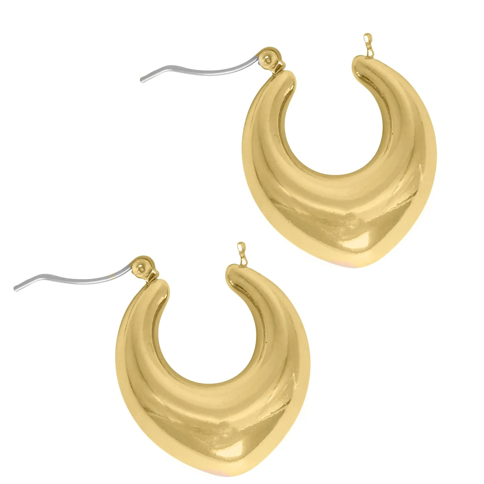 Joker & Witch Minimal Drop Shaped Gold Hoops for Women