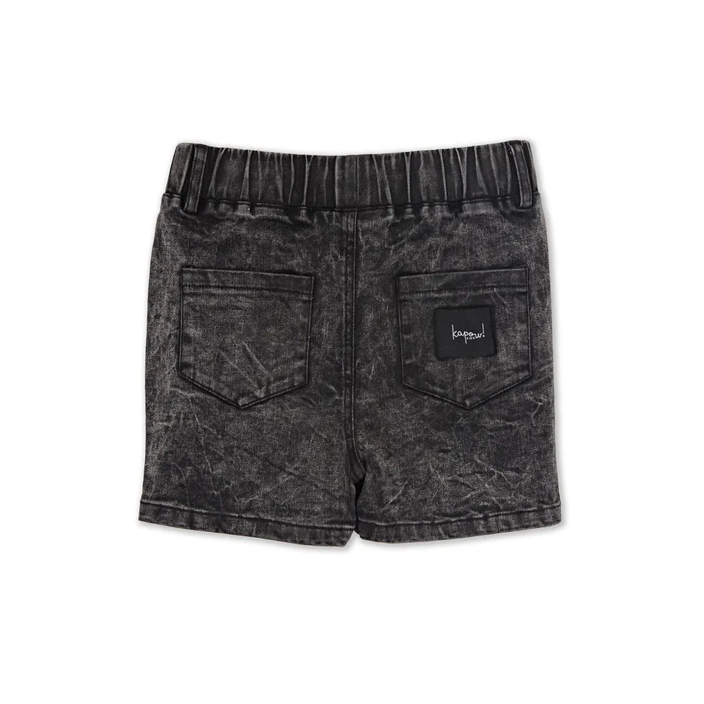 Kapow Kids Acid Black Denim Boys Shorts