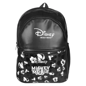 Kuber Industries Disney Mickey School Bag | Leather School Bags | Student Bookbag | School Bag for Girls & Boys | School Backpack for Kids | 3 Compartments School Bag | Black