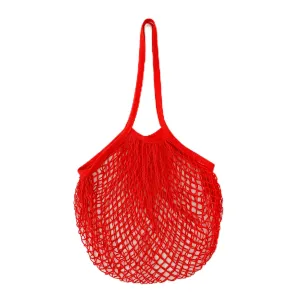 Kuber Industries Grocery Bags | Reusable Storage Bags | Cotton Net Mesh Bags | Ideal for Vegetables & Fruits | Market Bag | Portable Shopping Bag | Handbags for Storage | CMG005-RED | Red