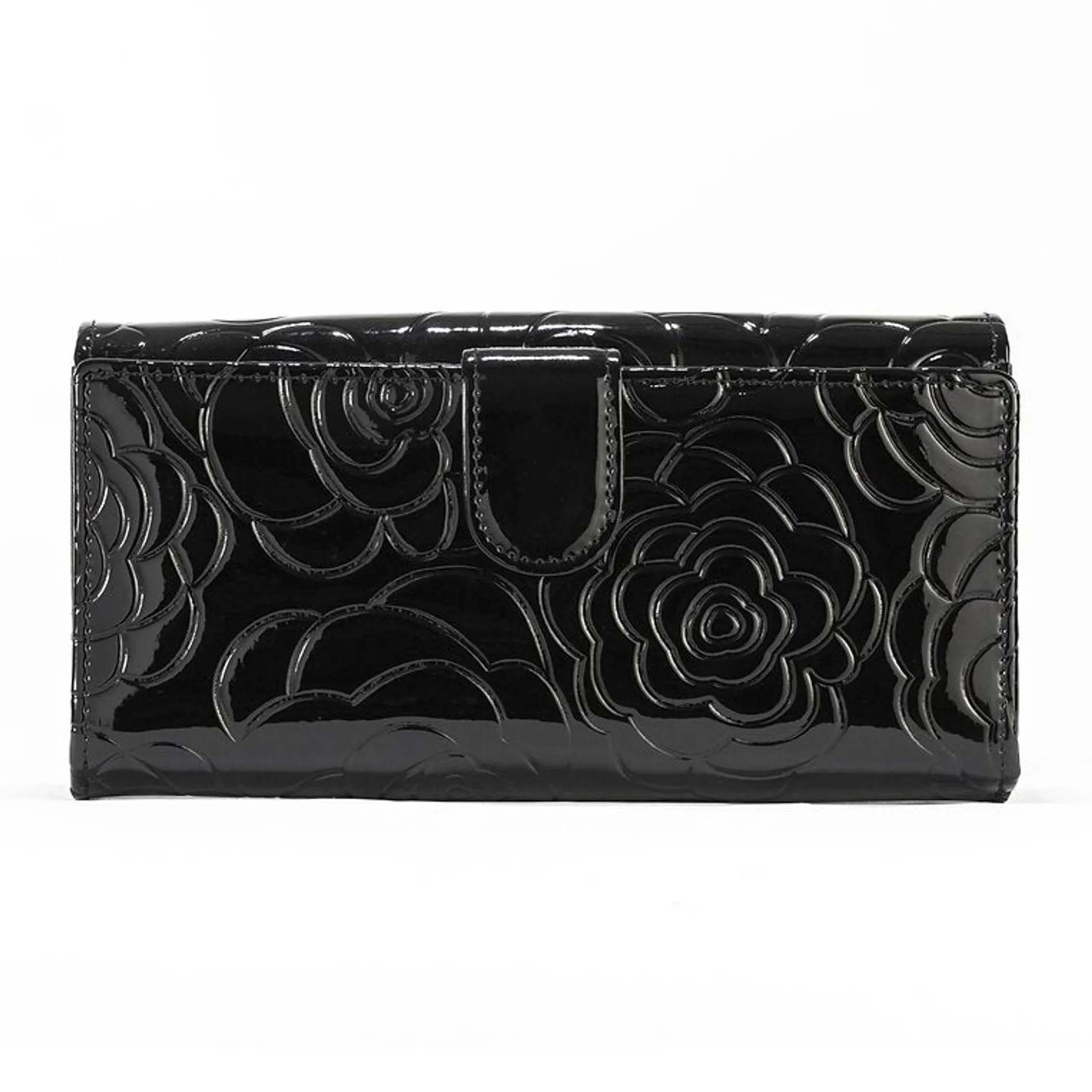 Leather Flower Print Wallet Medium/Large