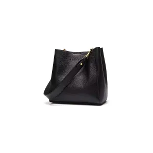 LeatherLux Embossed Zipper Shoulder Bag