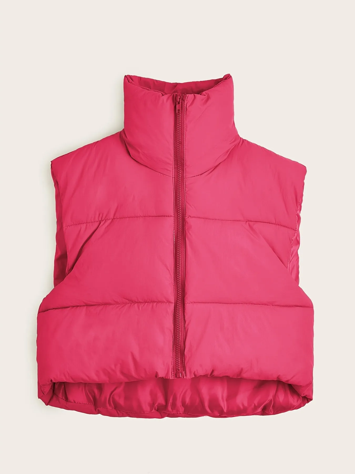 Lightweight Zip Up Solid Sleeveless Thermal Vest Coat