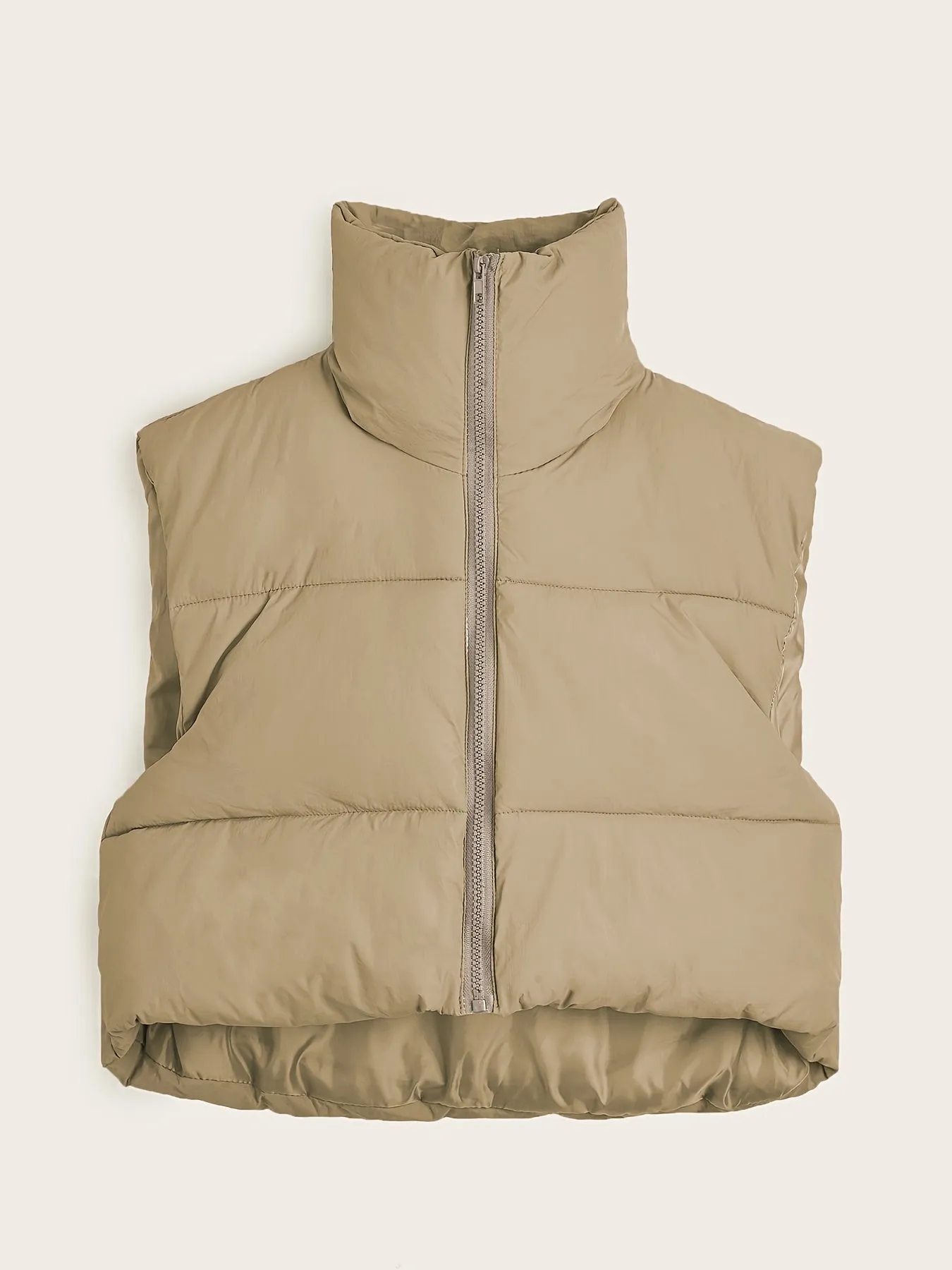 Lightweight Zip Up Solid Sleeveless Thermal Vest Coat