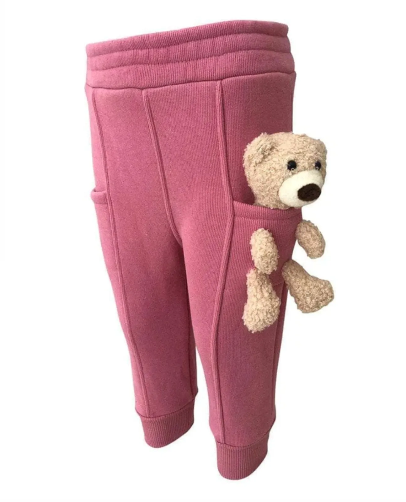 Lola and The Boys Girls Pink Fleece Teddy Bear Pants