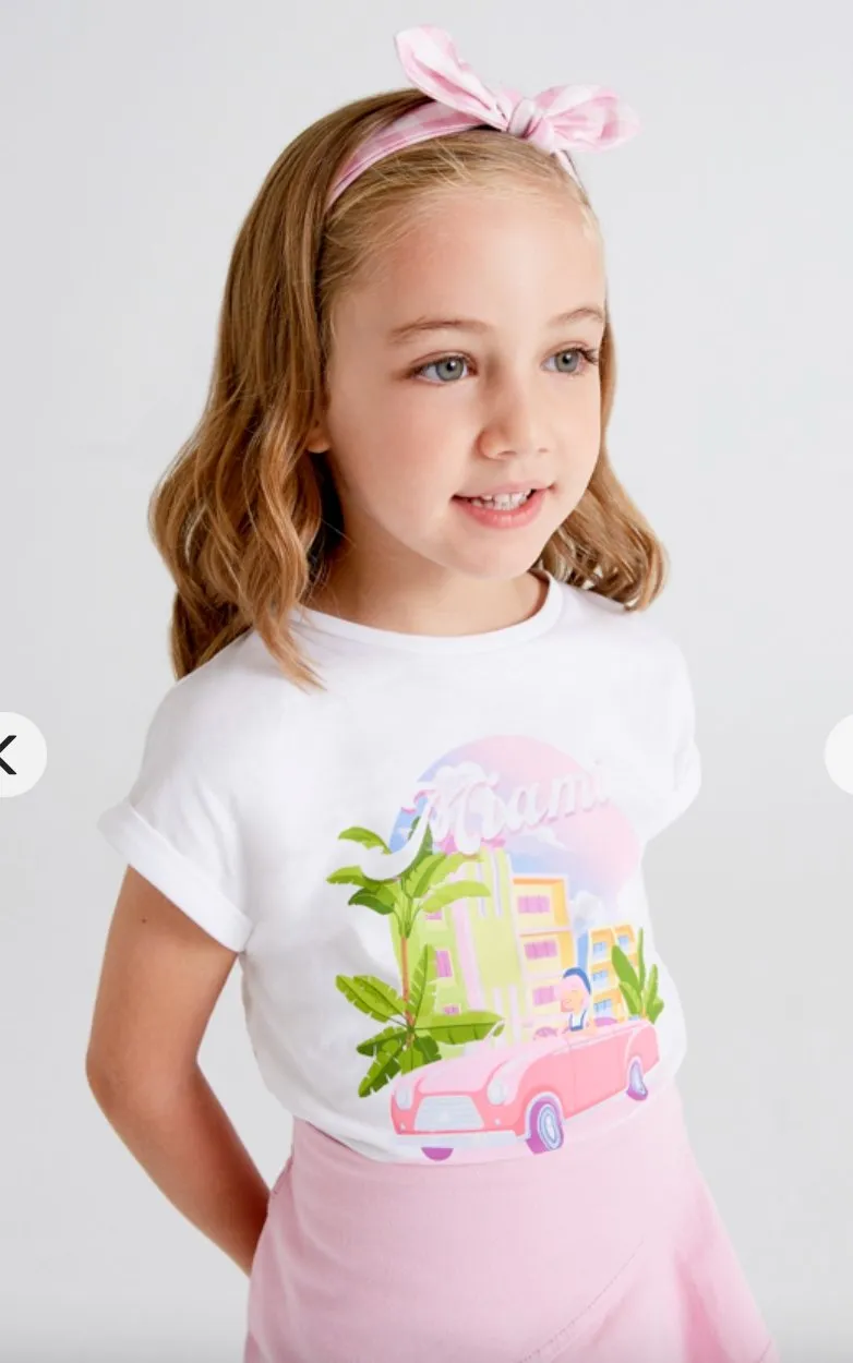 Mayoral Girls EcoFriends Miami Shirt With Headband and Leggings