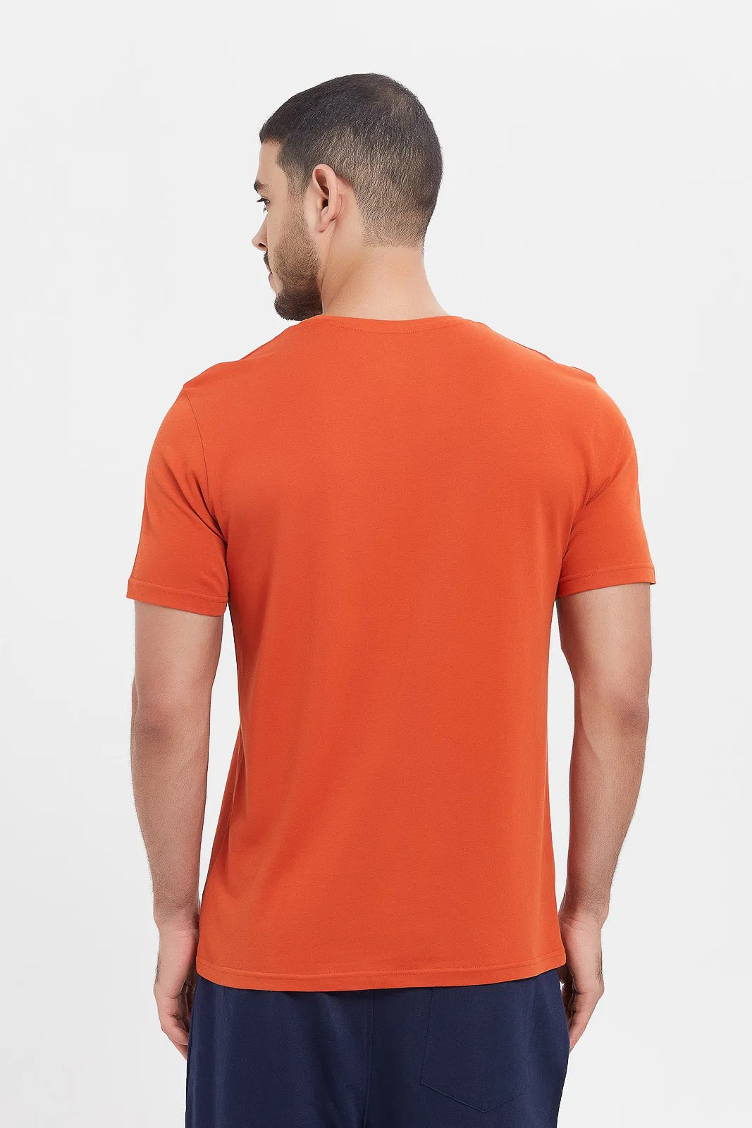 Men Orange Graphic T-Shirt