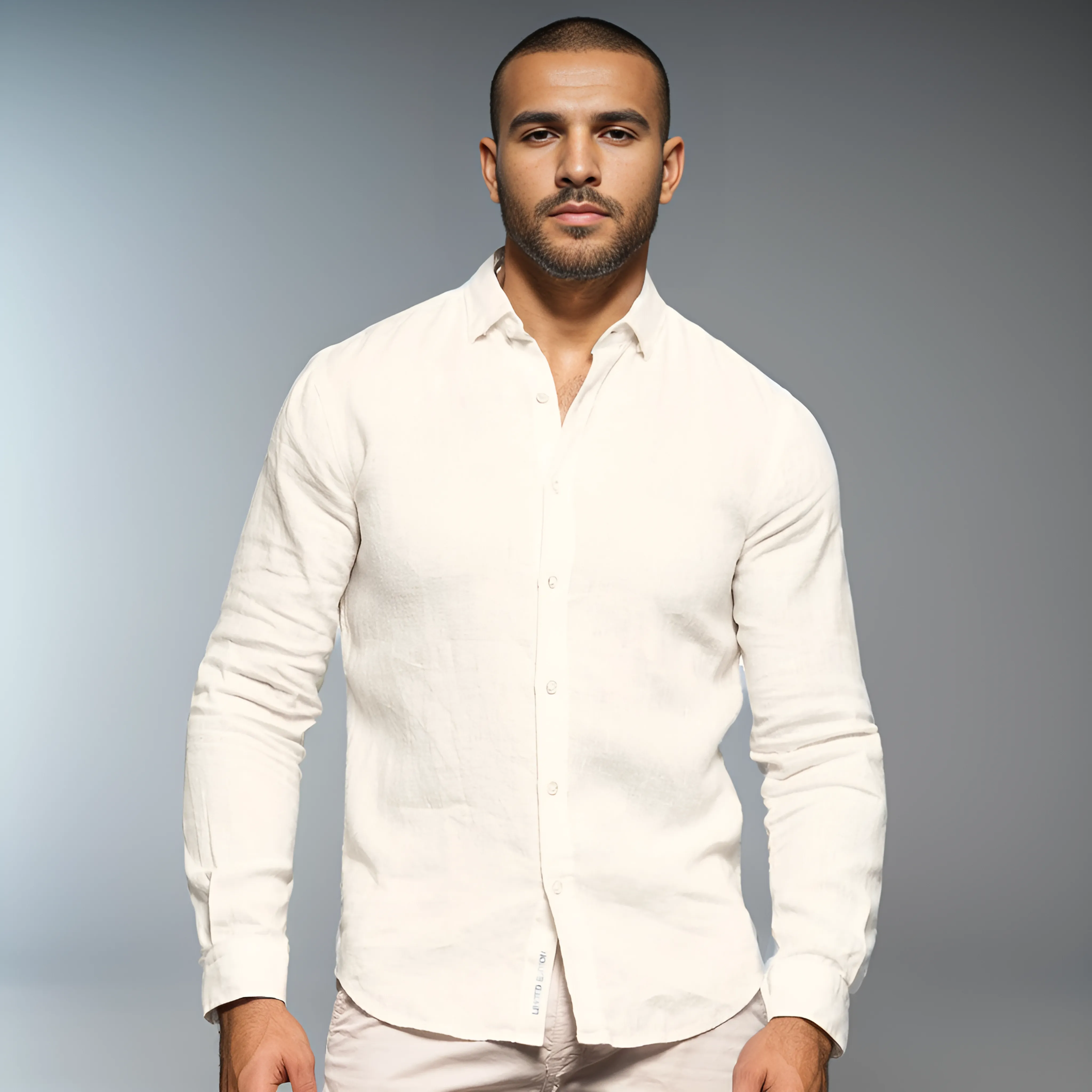 Men Plain linen shirt (Off White)