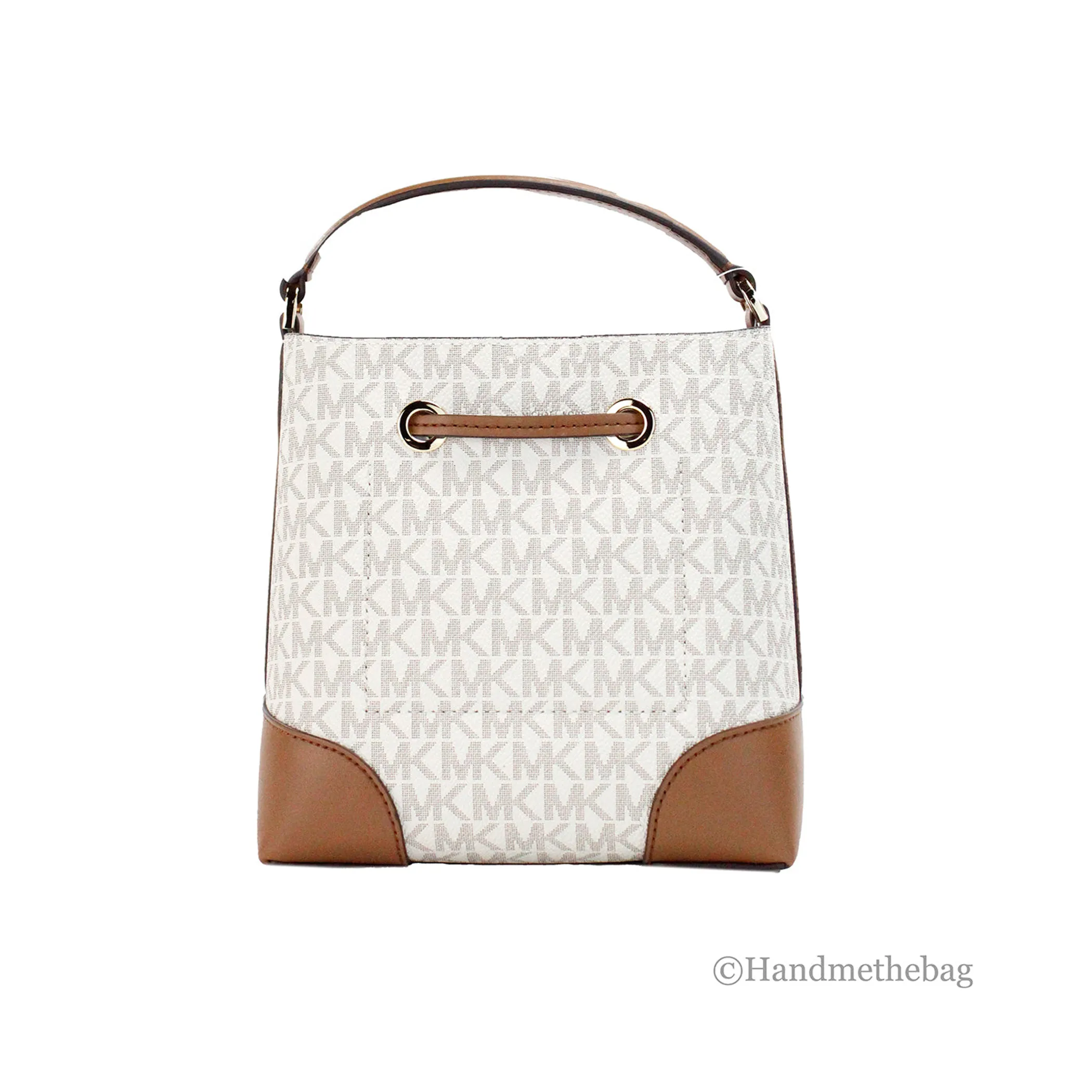 Michael Kors Mercer Small Vanilla PVC Bucket Crossbody Bag