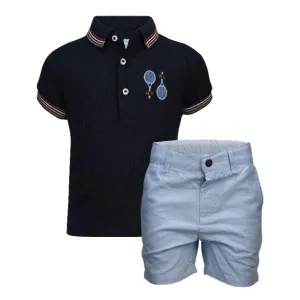 NAVY BLUE BOYS SHORT SET