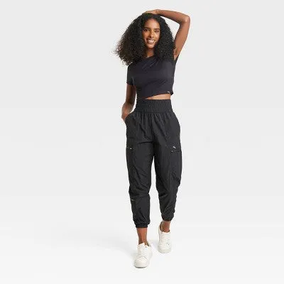 New - JoyLab Women's High Rise Relaxed Leg Full Cargo Pants Midweight