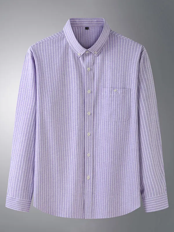 New Plus Size Men's Striped Long Sleeve Shirt