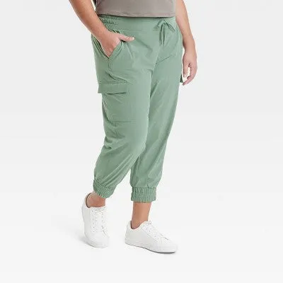 New - Women's Active Light Mid-Rise Cargo Joggers - All In Motion