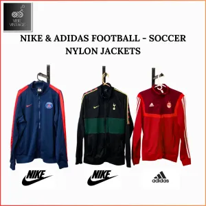 NIKE & ADIDAS FOOTBALL - SOCCER NYLON JACKETS -