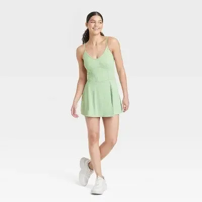 Open Box - JoyLab Women's Corset Detail Athletic Active Dress with Shorts Pockets