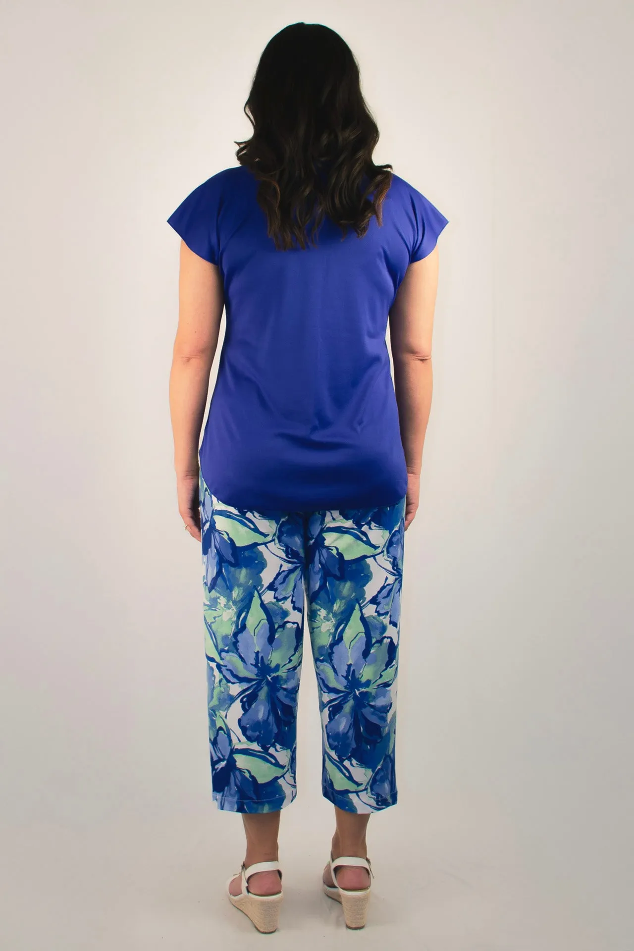 Pacific Print 3/4 Jersey Palazzo Pants