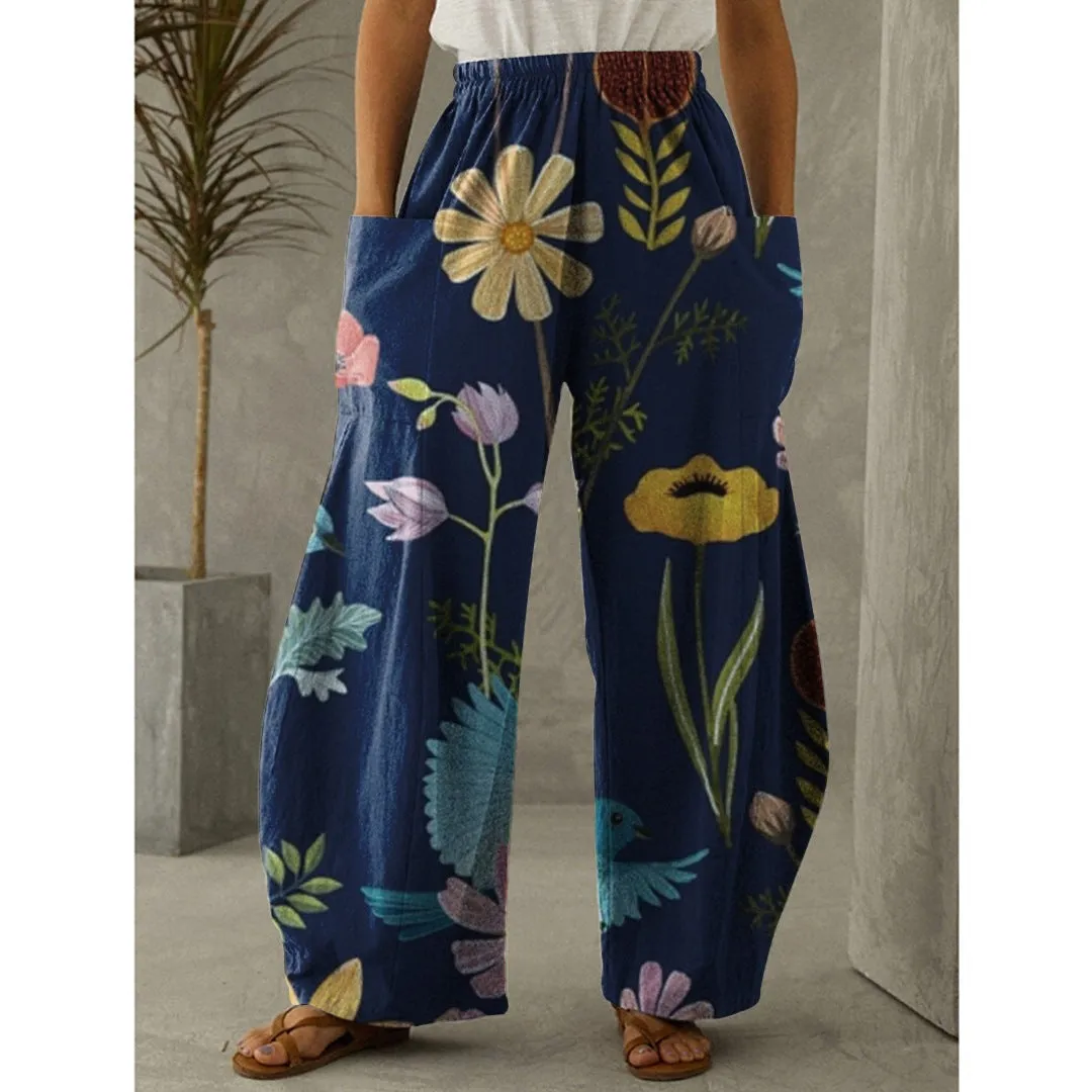 Printed 3D Irregular Wide-leg Pants Casual Wide-leg Trousers