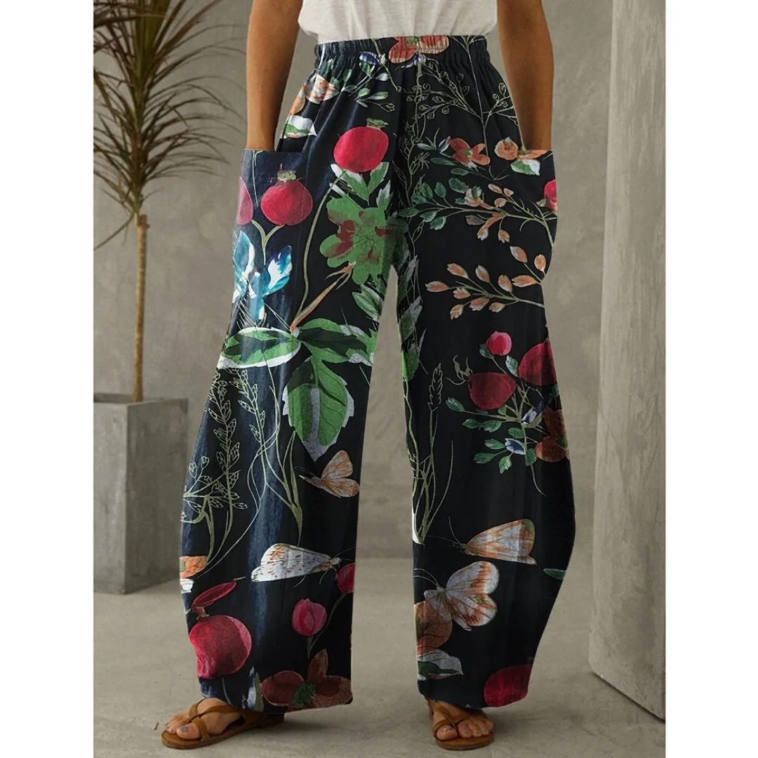 Printed 3D Irregular Wide-leg Pants Casual Wide-leg Trousers