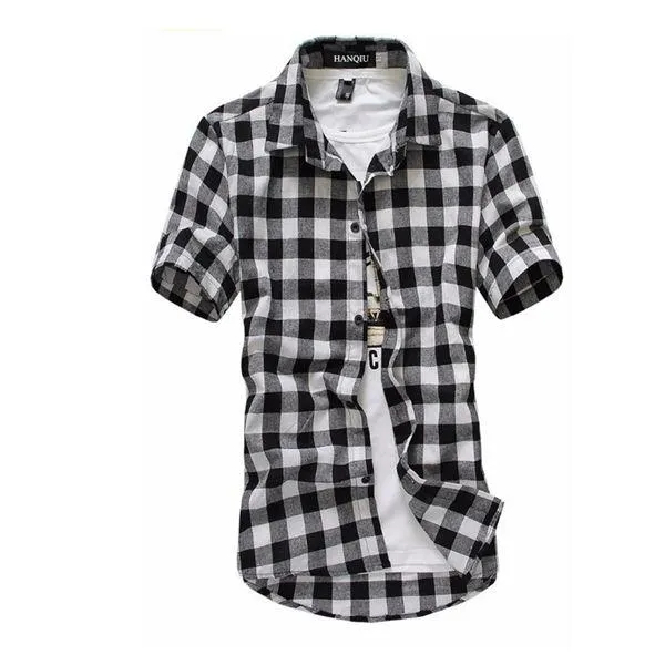 Red And Black Plaid Shirt Men Shirts 2020 New Summer Fashion Chemise Homme Mens Checkered Shirts Short Sleeve Shirt Men Blouse