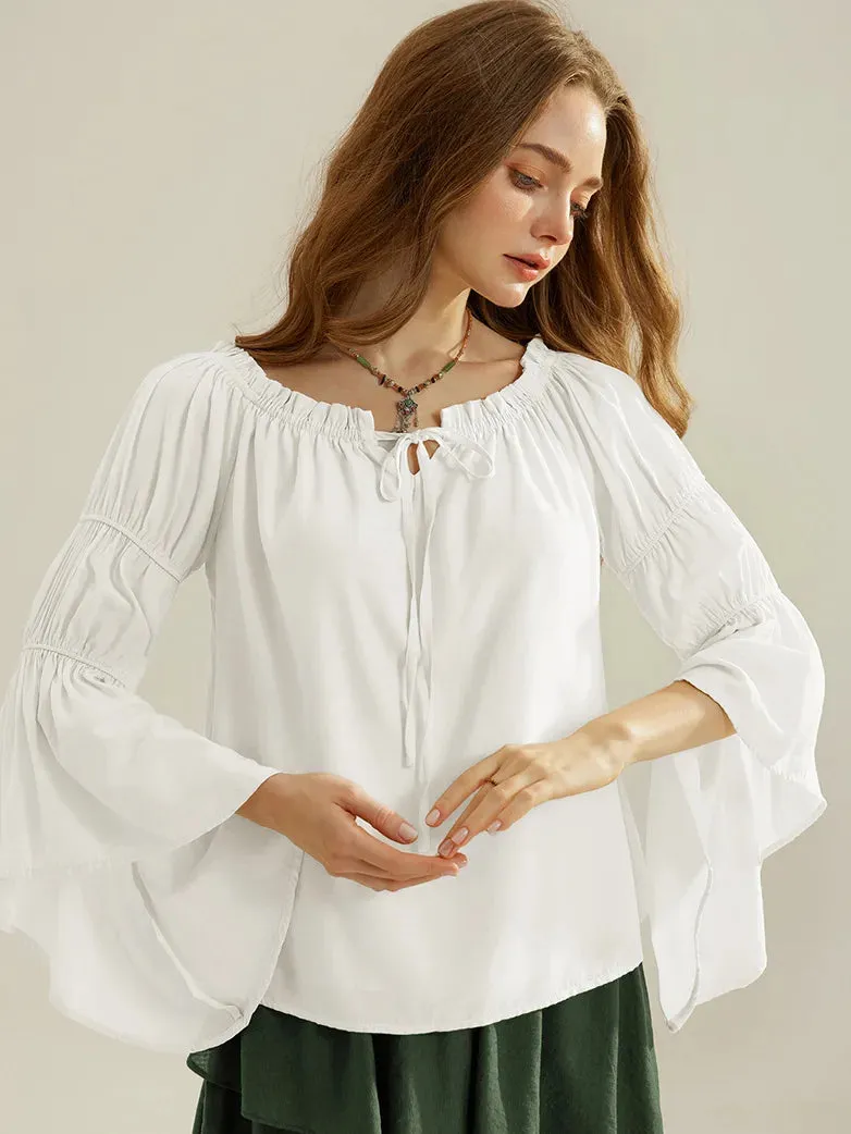 Renaissance Off Shoulder Tops Long Virago Sleeve Tops