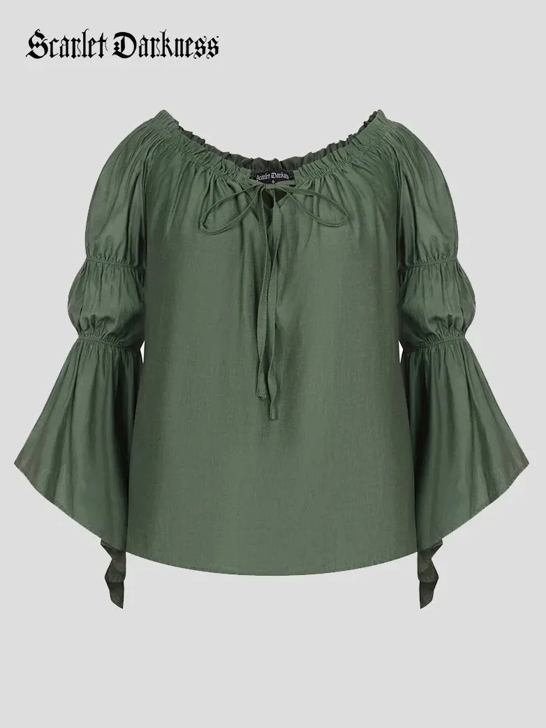 Renaissance Off Shoulder Tops Long Virago Sleeve Tops