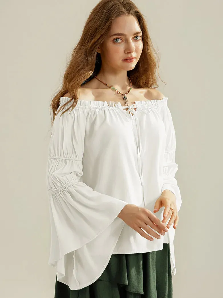 Renaissance Off Shoulder Tops Long Virago Sleeve Tops