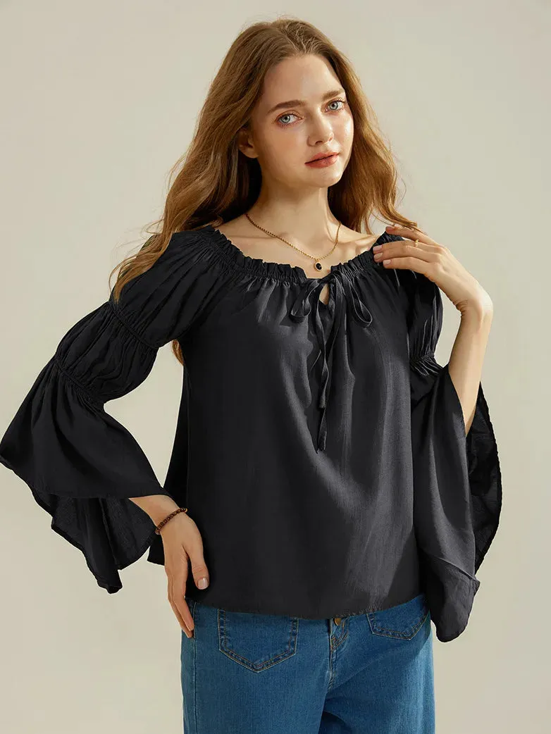 Renaissance Off Shoulder Tops Long Virago Sleeve Tops