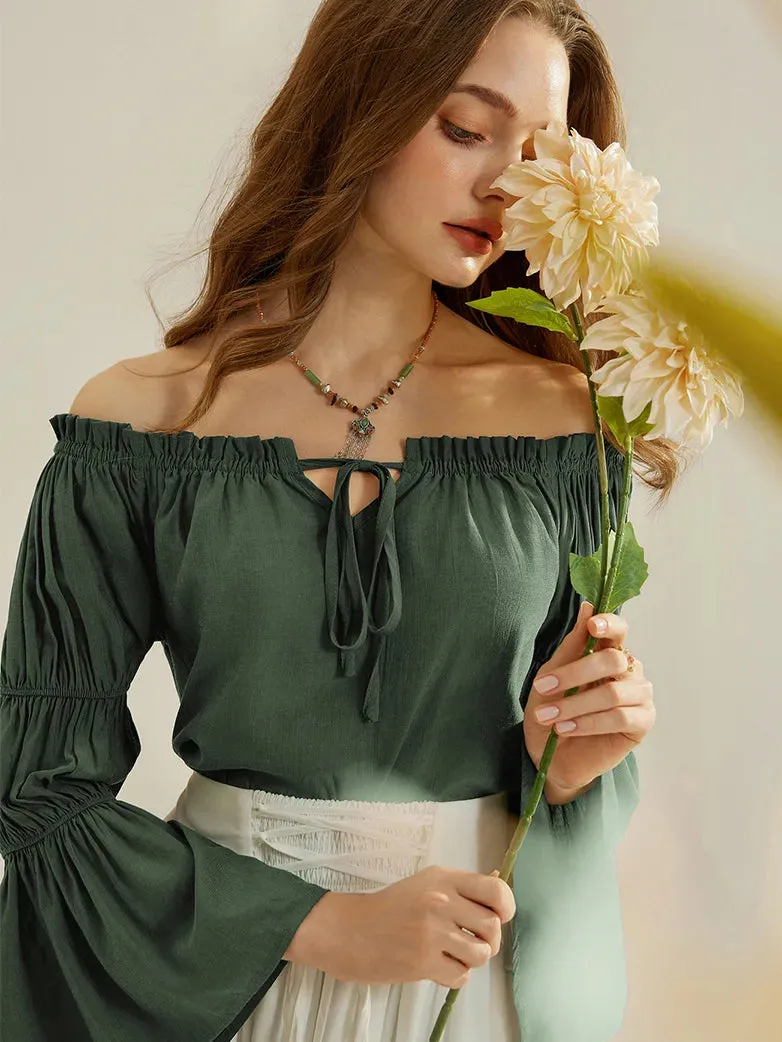 Renaissance Off Shoulder Tops Long Virago Sleeve Tops