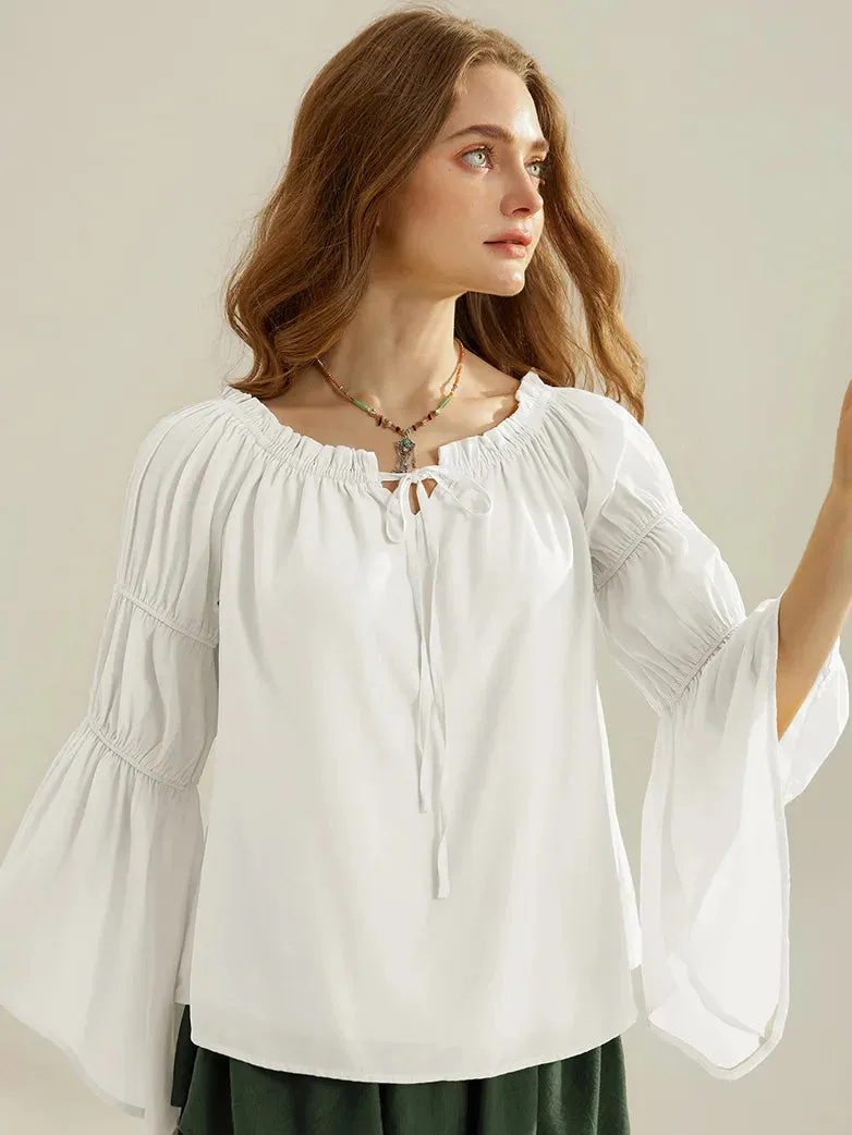 Renaissance Off Shoulder Tops Long Virago Sleeve Tops